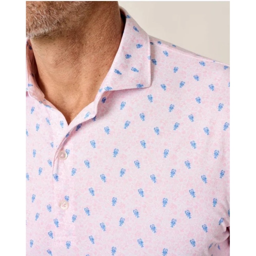 Johnnie-O Mens Low Country Featherweight Lobster Polo Shirt Pink Azalea XL NEW - Picture 3 of 7